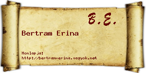 Bertram Erina névjegykártya